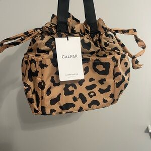 Calpak Tan and Black Leopard Lunch Bag NWT